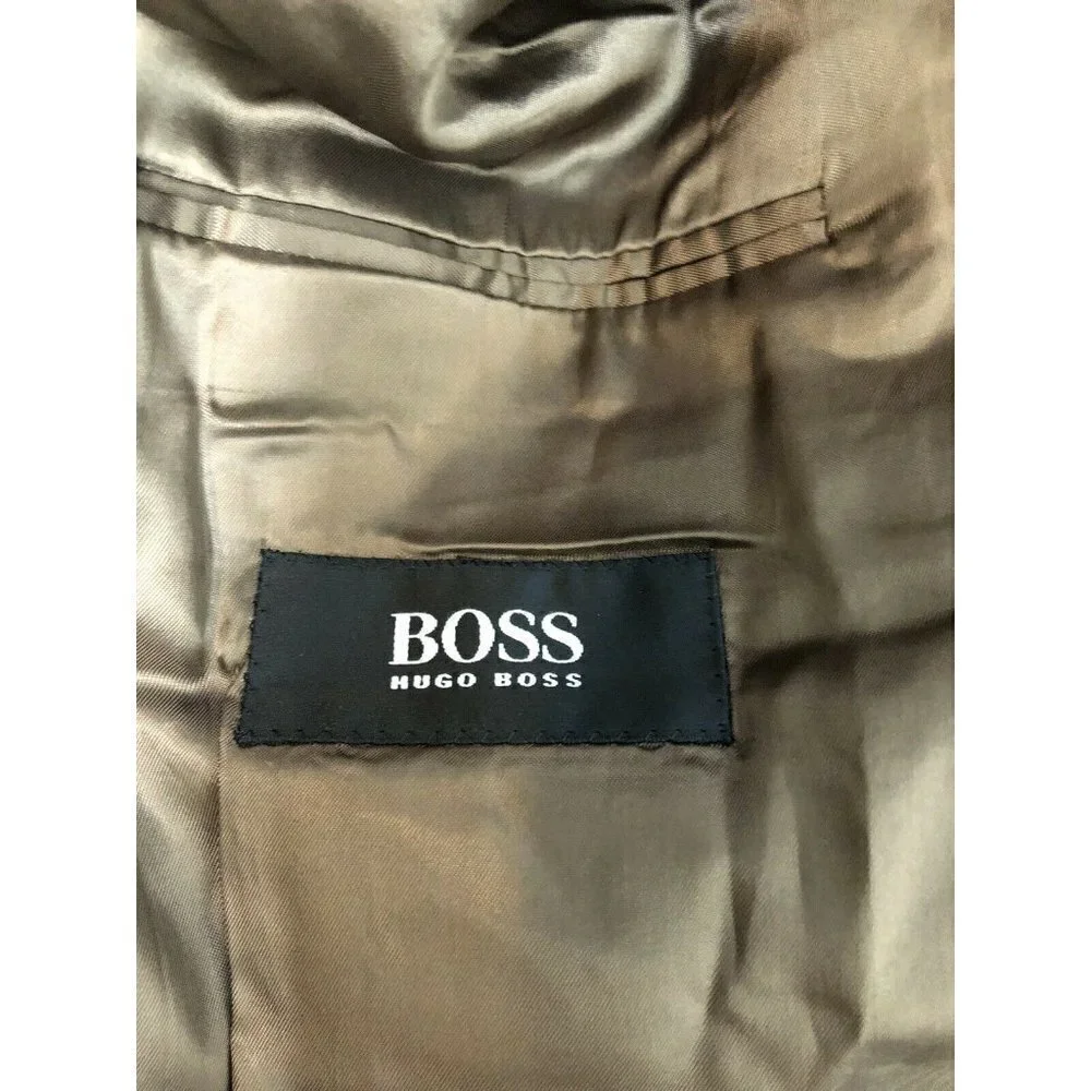 Hugo Boss Lambswool 42 Brown Wool‎ Check Blazer Sports Coat